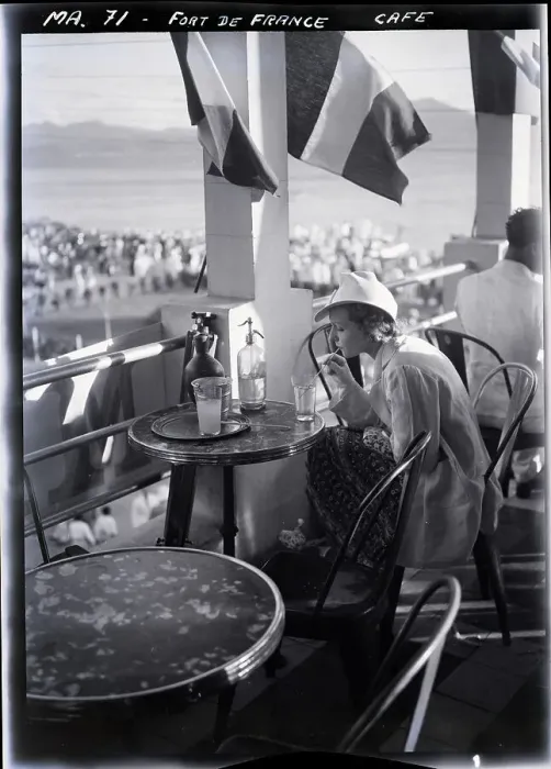 Framed Print : Woman Drinking Beverage On Cafe Terrace Framed Print : Woman Drinking Beverage On Cafe Terrace