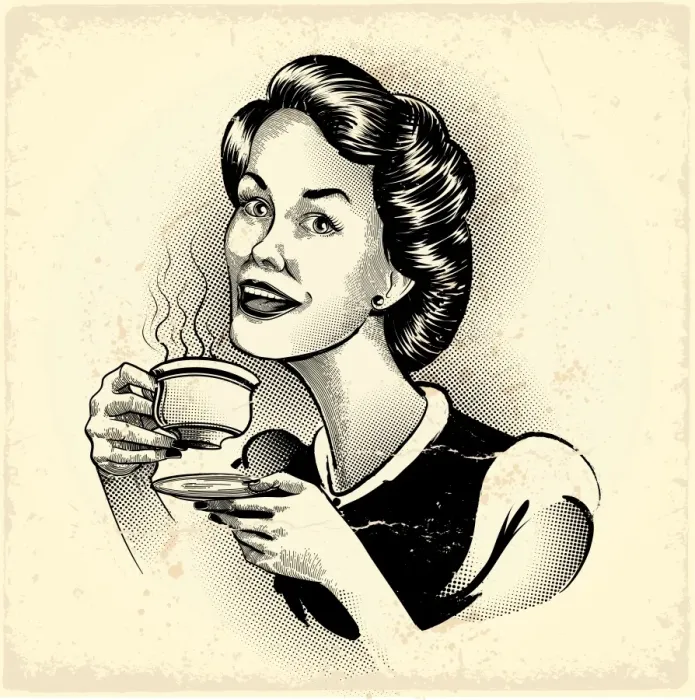 Framed Print : Woman drinking coffee