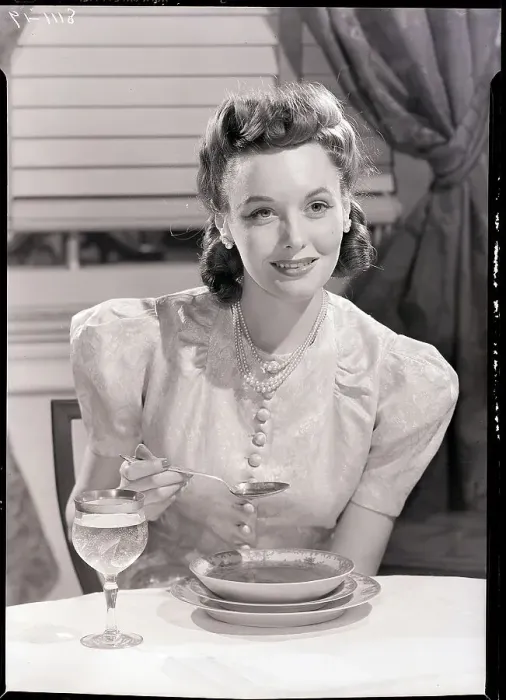 Framed Print : Woman Eating Soup