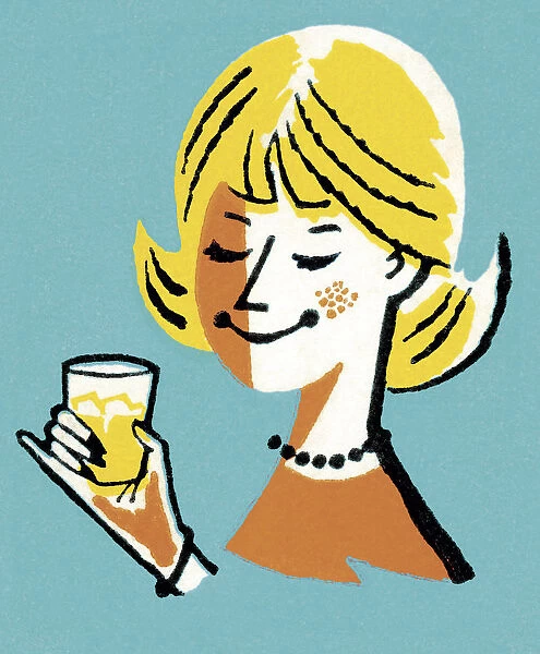 Woman Enjoying a Cocktail