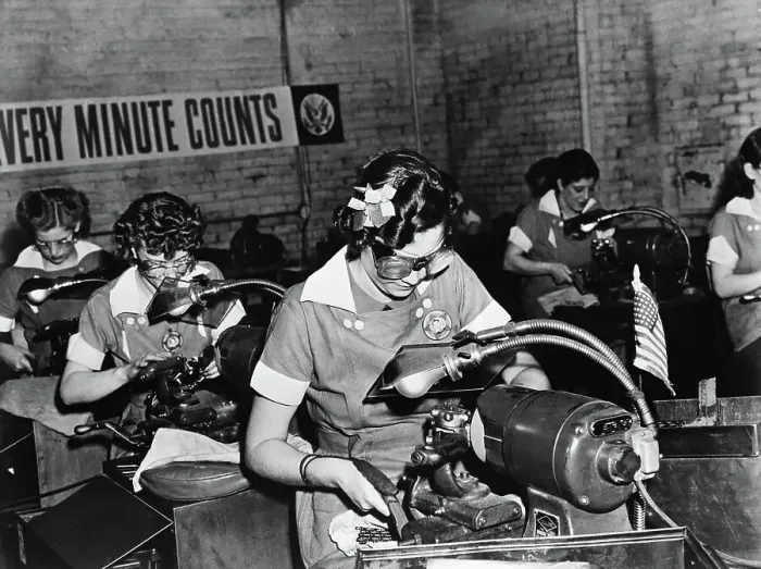 Framed Print : Woman Factory Workers In World War II Framed Print : Woman Factory Workers In World War II