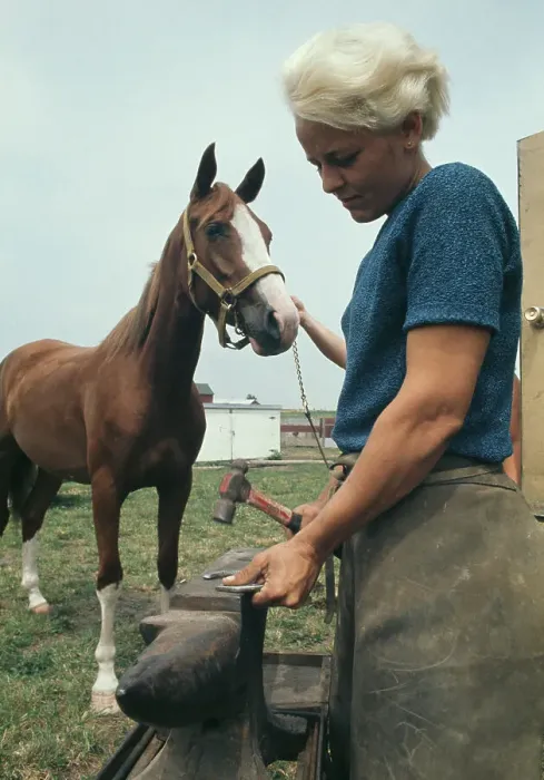 Framed Print : Woman Farrier Sandy Klopp Framed Print : Woman Farrier Sandy Klopp