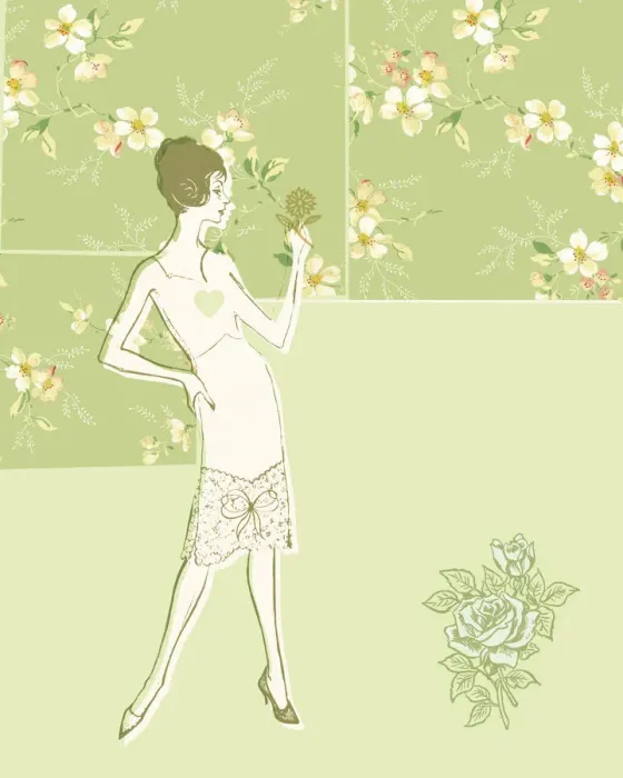 Framed Print : Woman with flowers Framed Print : Woman with flowers