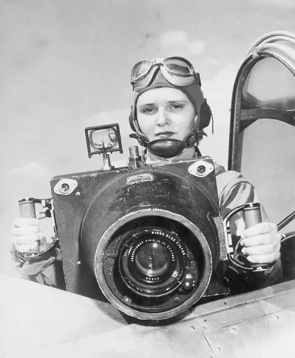 Framed Print : Woman G.I. With Large Camera Framed Print : Woman G.I. With Large Camera
