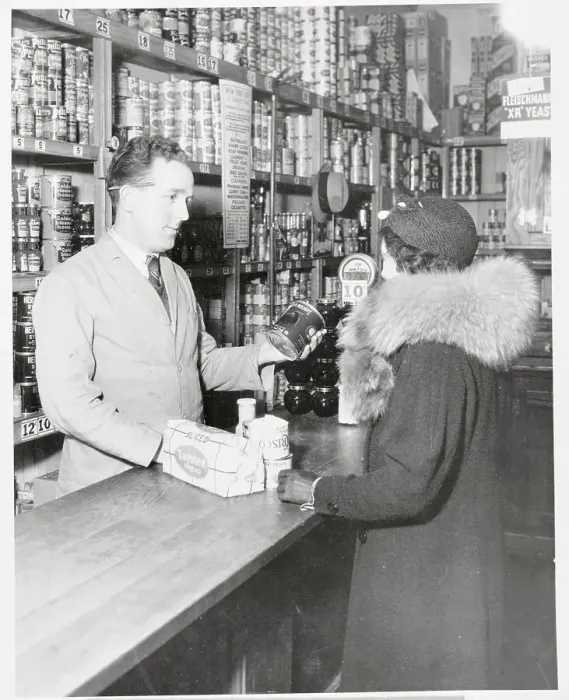 Framed Print : Woman and Grocer