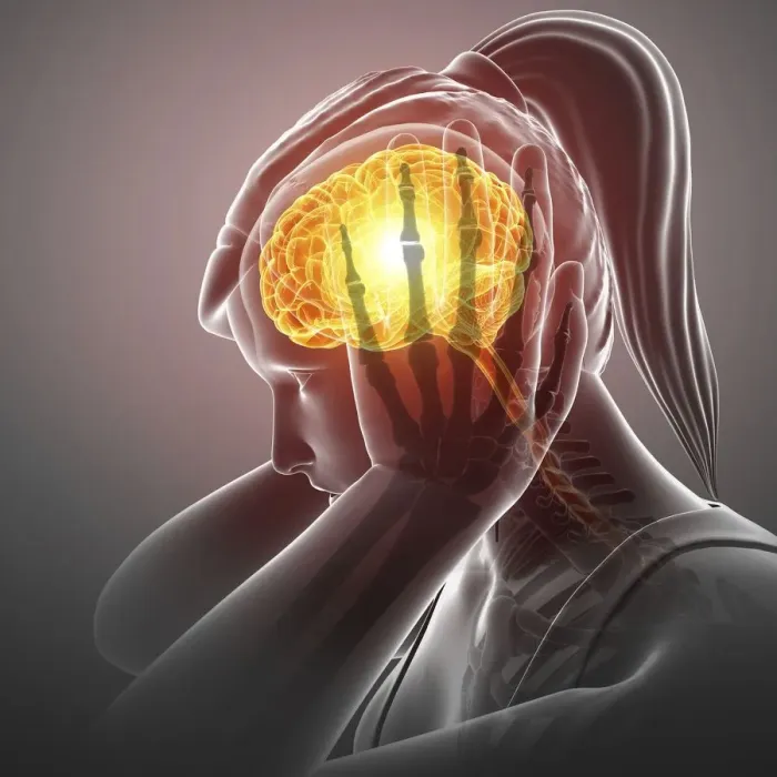 Framed Print : Woman with headache, illustration Framed Print : Woman with headache, illustration