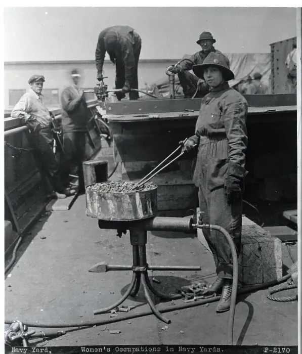 Framed Print : Woman Heating Rivets @ Ship Yard - 1919 Framed Print : Woman Heating Rivets @ Ship Yard - 1919