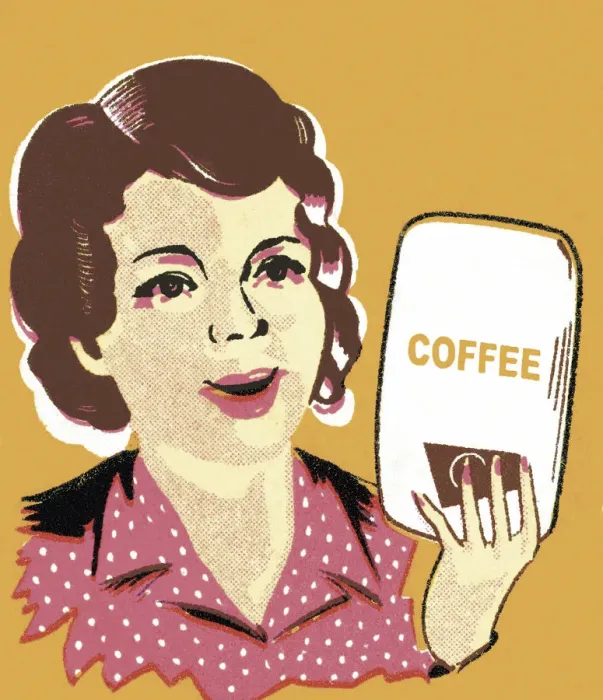 Framed Print : Woman Holding Bag of Coffee Framed Print : Woman Holding Bag of Coffee