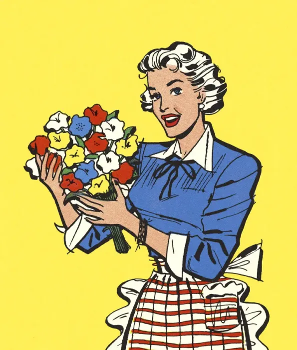 Framed Print : Woman Holding a Bouquet of Flowers Framed Print : Woman Holding a Bouquet of Flowers