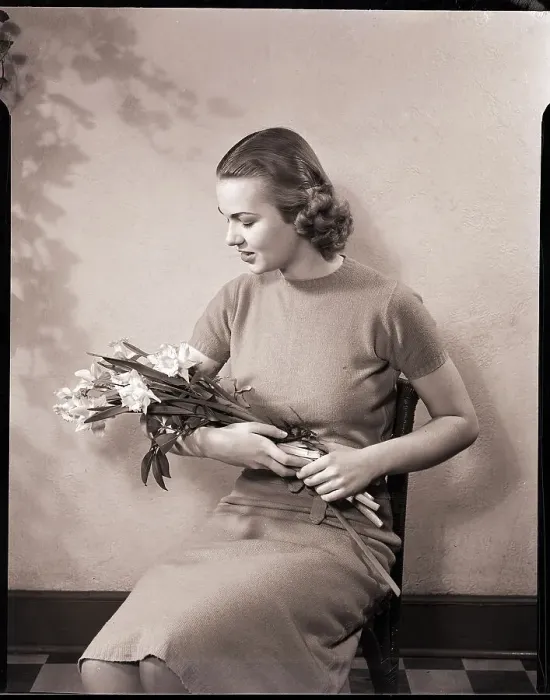 Framed Print : Woman Holding Flower Bouquet Framed Print : Woman Holding Flower Bouquet