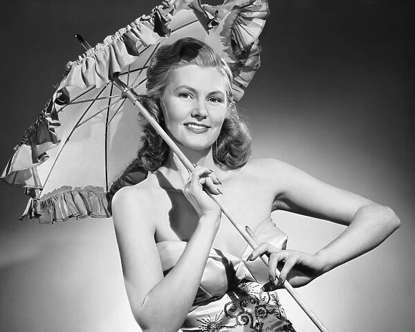 Woman holding parasol