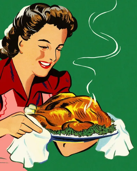 Framed Print : Woman Holding a Roasted Chicken Framed Print : Woman Holding a Roasted Chicken