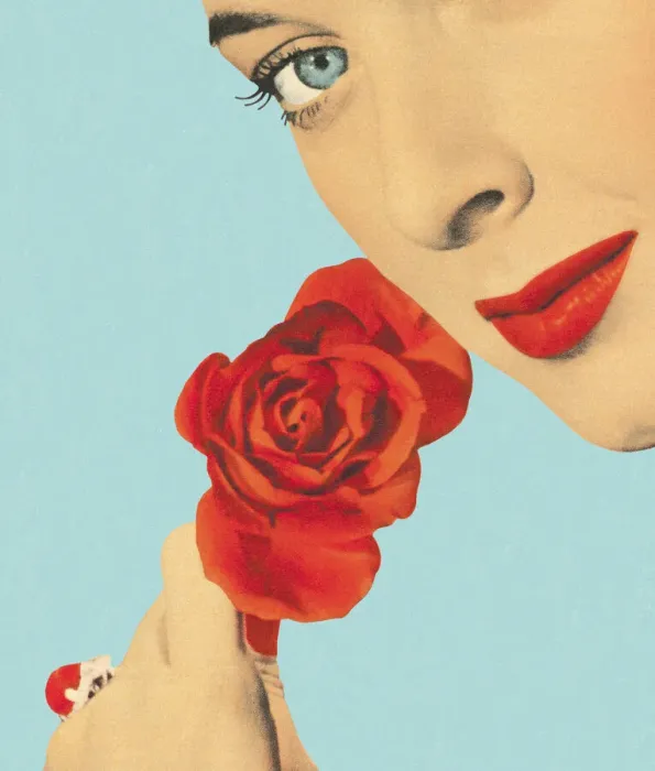 Framed Print : Woman Holding a Rose Framed Print : Woman Holding a Rose