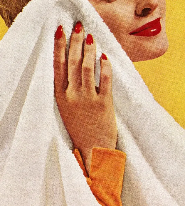 Framed Print : Woman Holding Towel