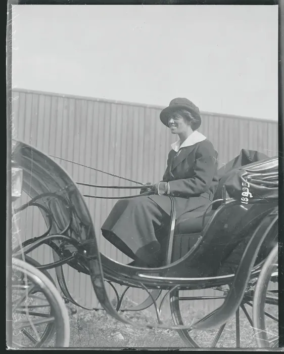 Framed Print : Woman in Horsedriven Buggy Framed Print : Woman in Horsedriven Buggy