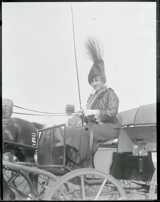 Framed Print : Woman in Horsedriven Buggy Framed Print : Woman in Horsedriven Buggy