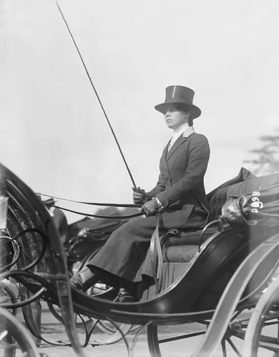 Framed Print : Woman in Horsedriven Buggy Framed Print : Woman in Horsedriven Buggy