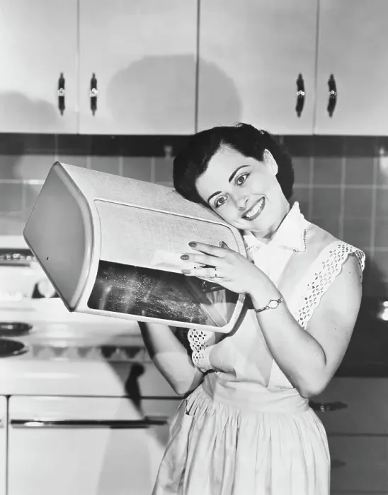 Framed Print : Woman Hugging Bread Box Framed Print : Woman Hugging Bread Box