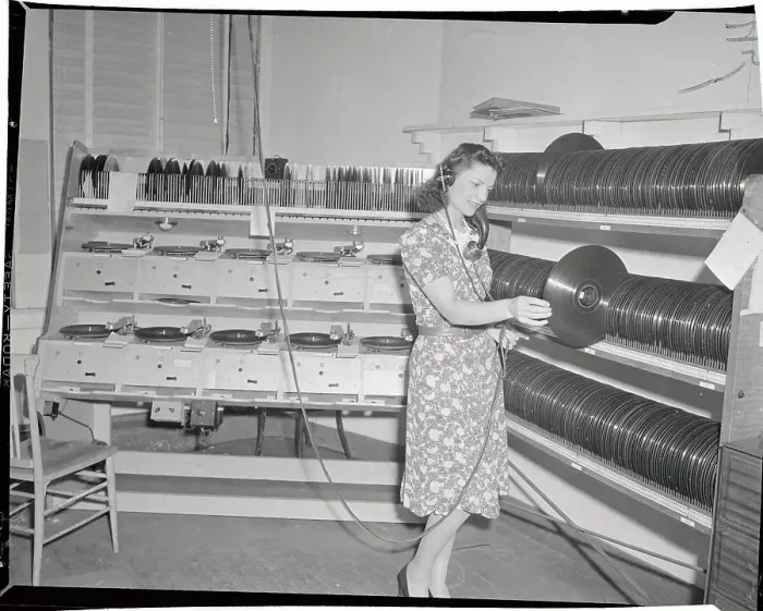 Framed Print : Woman inside The Maestro Music Company