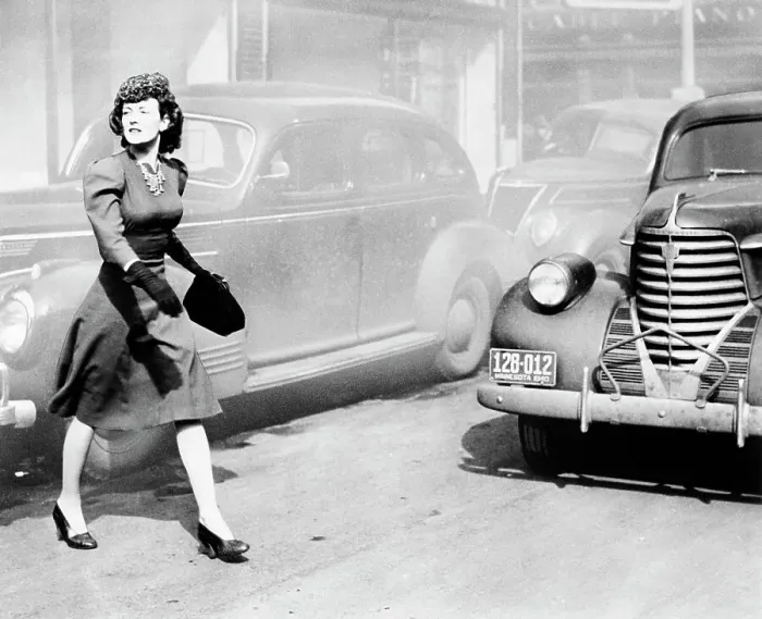 Framed Print : Woman Jaywalking on Busy Street Framed Print : Woman Jaywalking on Busy Street