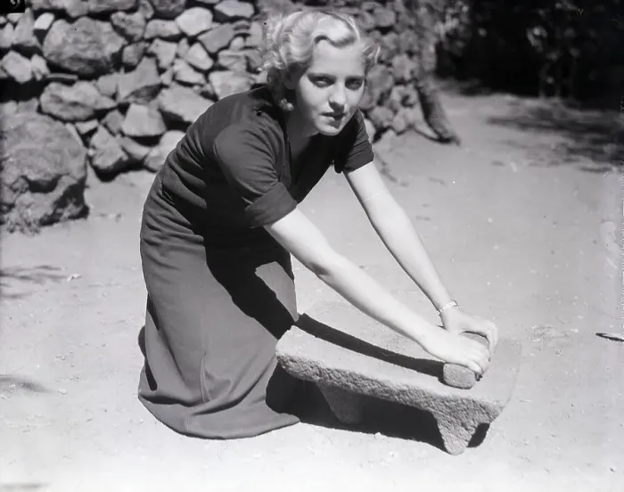 Framed Print : Woman Kneel, On Bread Board-Type Device Framed Print : Woman Kneel, On Bread Board-Type Device