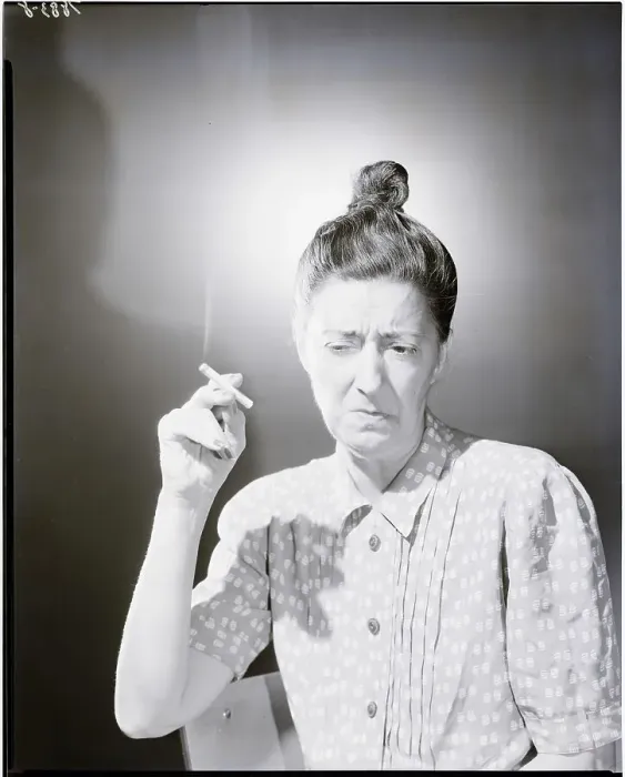 Framed Print : Woman with Top Knot Smoking Framed Print : Woman with Top Knot Smoking