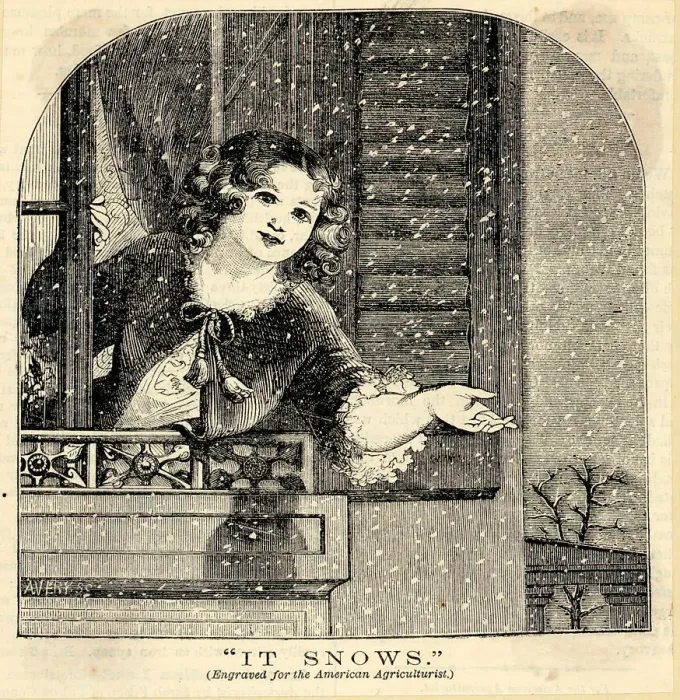 Framed Print : A Woman Leaning Out Of House For Snow Framed Print : A Woman Leaning Out Of House For Snow