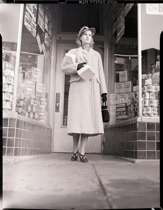 Framed Print : Woman Leaving Grocery Store Framed Print : Woman Leaving Grocery Store