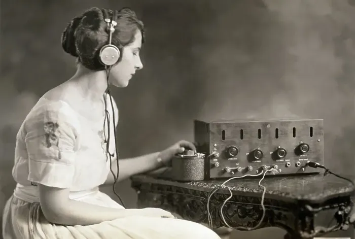 Framed Print : Woman Listening to Radio Framed Print : Woman Listening to Radio