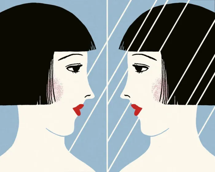 Framed Print : Woman Looking in a Mirror Framed Print : Woman Looking in a Mirror