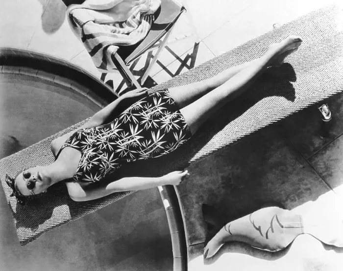 Framed Print : Woman Lying on Diving Board Framed Print : Woman Lying on Diving Board