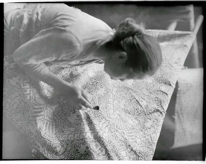 Framed Print : Woman Making Batik Framed Print : Woman Making Batik