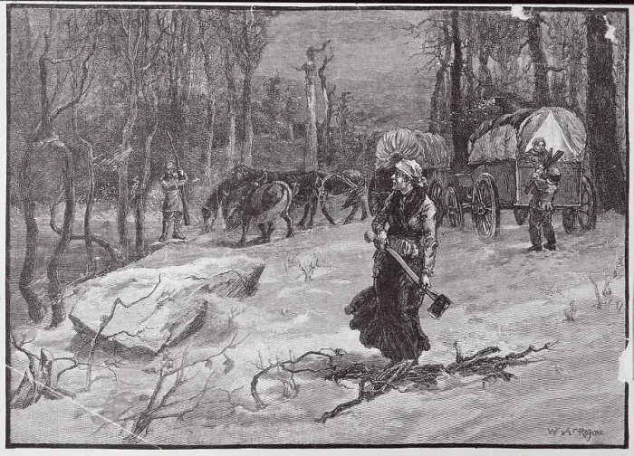 Framed Print : Woman Making Camp with Axe in Hand