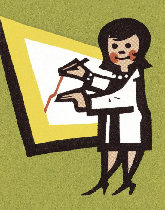 Framed Print : Woman Making a Graph Framed Print : Woman Making a Graph
