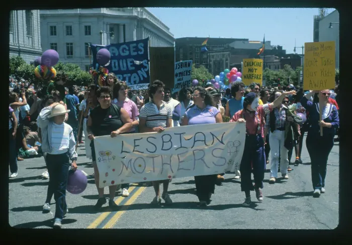 Framed Print : Woman Marching in Lesbian / Gay Freedom Parade