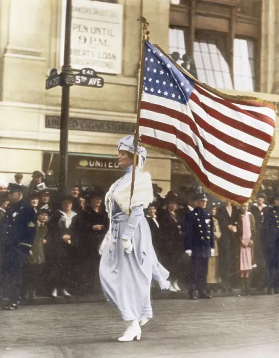 Framed Print : Woman Marching in Suffrage Parade Framed Print : Woman Marching in Suffrage Parade