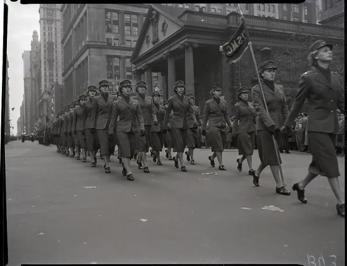 Framed Print : Woman Marines Parading Up Broadway Framed Print : Woman Marines Parading Up Broadway
