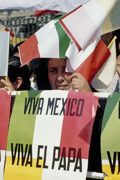 Framed Print : Woman With Mexican Flags Framed Print : Woman With Mexican Flags