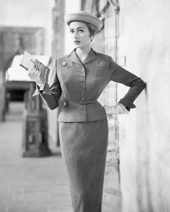 Framed Print : Woman Modeling Chesterfield Suit Outside Framed Print : Woman Modeling Chesterfield Suit Outside
