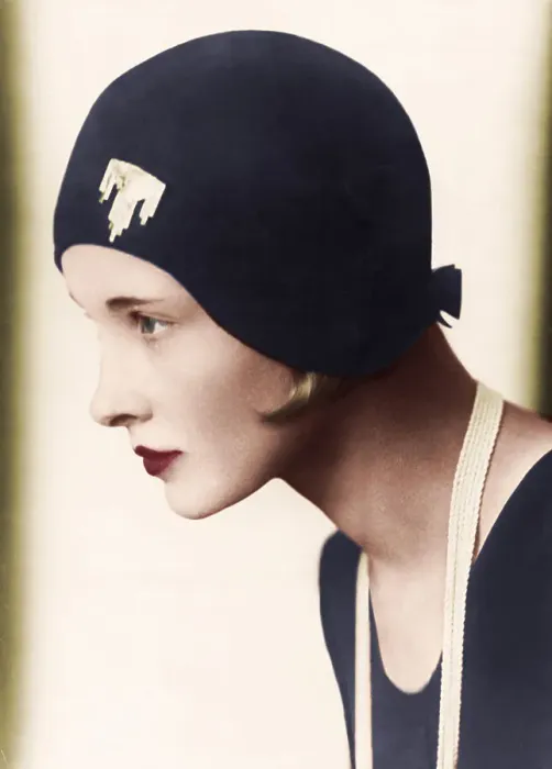 Framed Print : A Woman Modeling a Cloche Framed Print : A Woman Modeling a Cloche