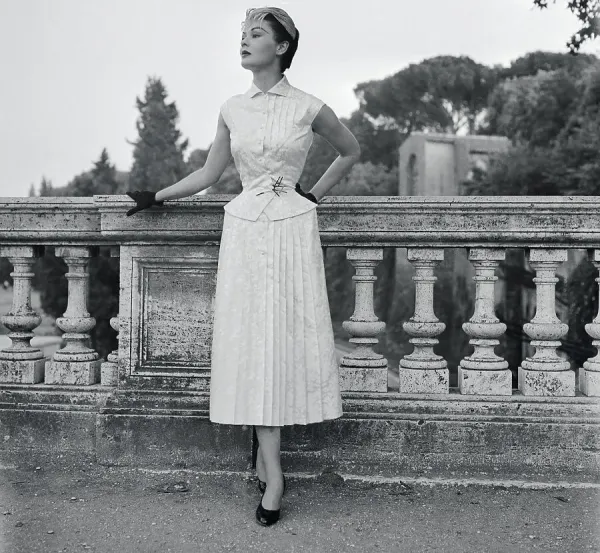 Woman Modeling a Cocktail Dress Print (Autumn 1954). Art Prints, Posters &  Puzzles from Fine Art Storehouse