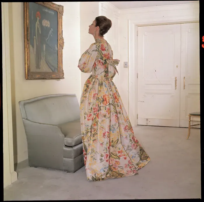 Framed Print : Woman Modeling Dress by Norman Norell Framed Print : Woman Modeling Dress by Norman Norell