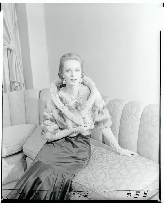 Framed Print : Woman Modeling Fur Jacket Framed Print : Woman Modeling Fur Jacket