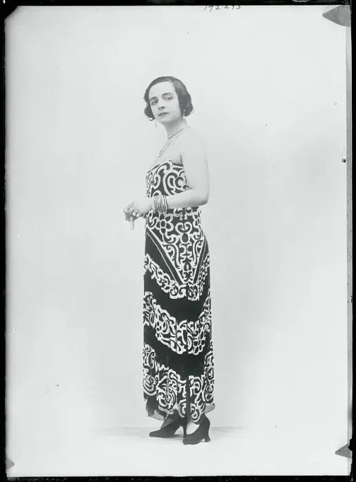Framed Print : Woman Modeling a Gown
