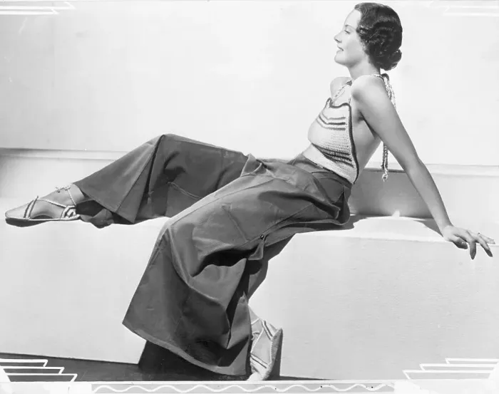 Framed Print : Woman Modeling New Halter Fashions Framed Print : Woman Modeling New Halter Fashions