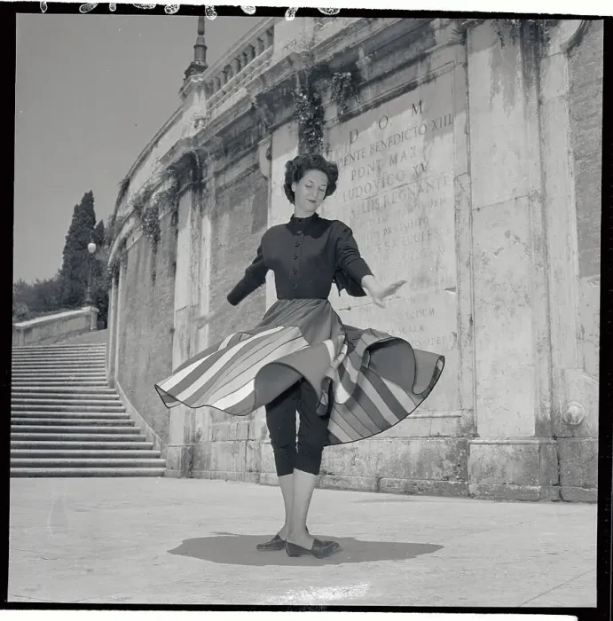 Framed Print : Woman Modeling a Skirt Framed Print : Woman Modeling a Skirt