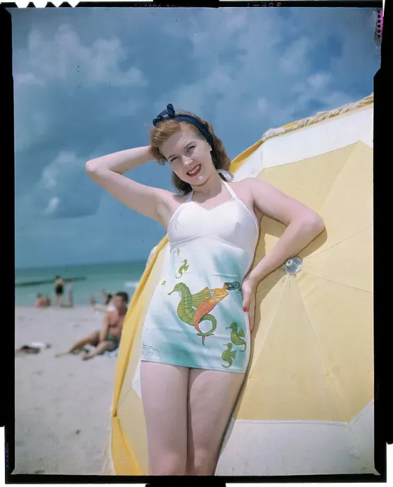 Framed Print : Woman Modeling a Swimsuit Framed Print : Woman Modeling a Swimsuit