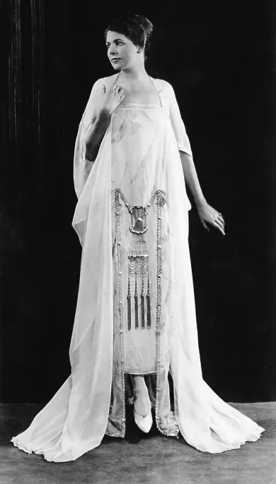 Framed Print : Woman Modeling a Tea Gown Framed Print : Woman Modeling a Tea Gown