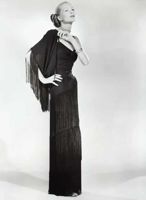 Framed Print : Woman Modelling Black Evening Gown Framed Print : Woman Modelling Black Evening Gown