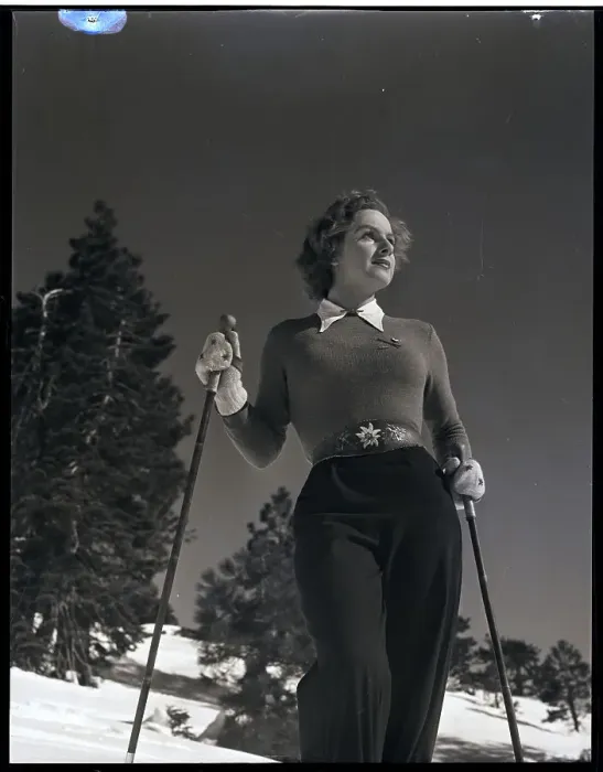 Framed Print : Woman Modelling Ski Clothing Framed Print : Woman Modelling Ski Clothing